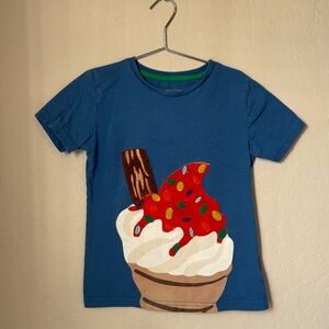 Mini Boden Blue Sundae Ice Cream Graphic Tee Size 5-6Y